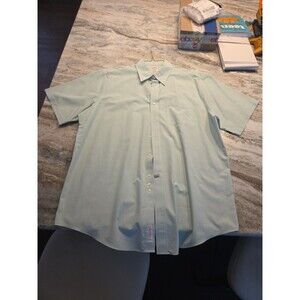 #144 Vintage Brooks Brothers 346 Men's XL 17.5 button up dress shirt white/green